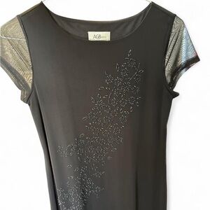 AGB Black Floral Embellished Dress